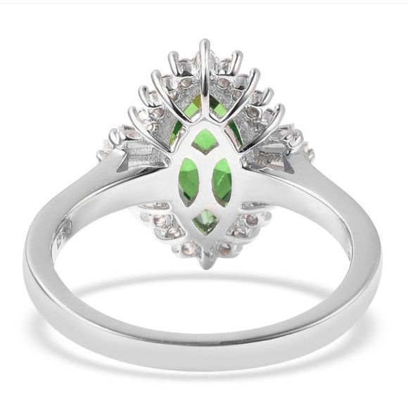 💟❤️NEW! Sterling Silver 925 Green & White CZ Ring Size 7 - Picture 10 of 12